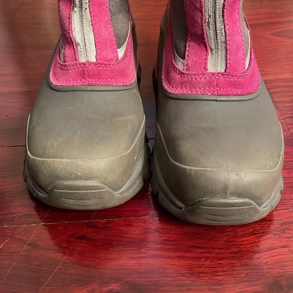 Lands’ End Primaloft 400 Gram Insulation Snow Boots Size 1 Gray Pink - Picture 11 of 12